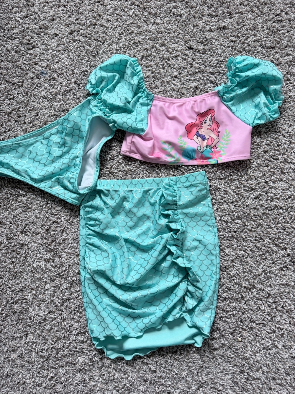 Disney Ariel Two-Piece Swim Set in Pink and Aqua